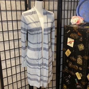 - Merona Grey Striped Duster Sweater